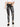 High Waisted Women Jeans With Abstract Print And Wash With Distress All Over And Knee Cuts - KULTPRIT