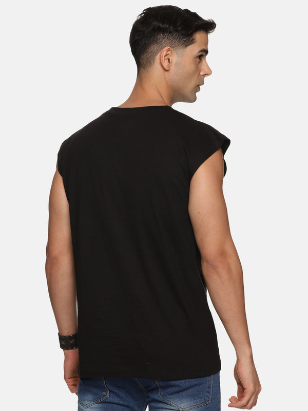 Impackt Men's Oversized Printed Sleeveless T-Shirt