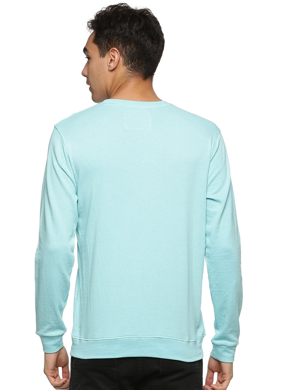 Impackt Men's Full Sleeve Solid Blue Sweatshirt