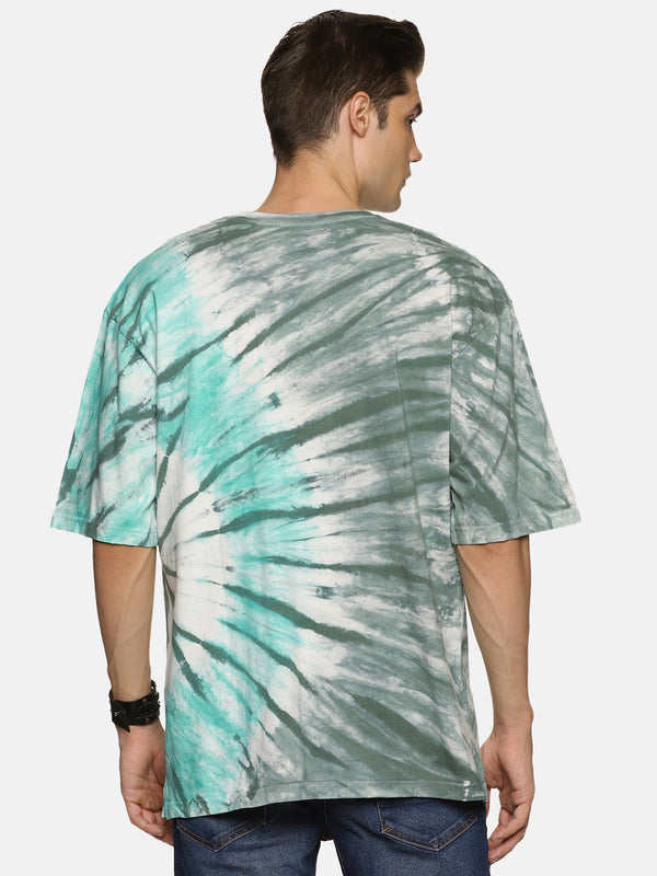 Impackt Men's Oversized Tie & Dye Printed Short Sleeve T-Shirt