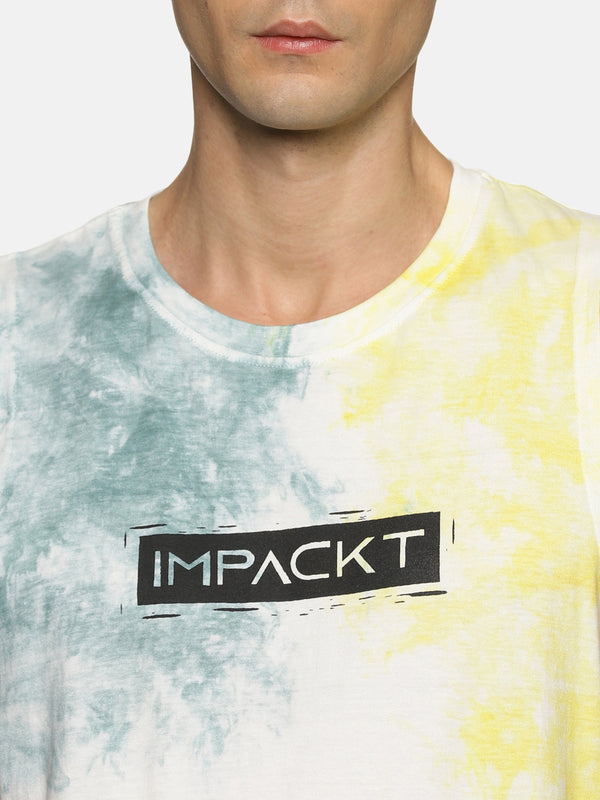 Impackt Men's Regular Tie & Dye Printed Tank
