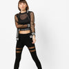 Black Leggings With Mesh On Thighs