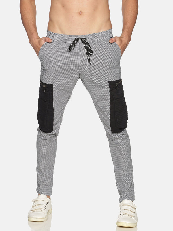 Kultprit Men's Trouser With Cargo Pocket, Drawstring & Zipper