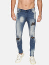 Impackt Men's Skinny Jeans Stone Wash With Placement Print & Distress