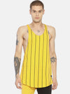 Deep Armhole Round Neck Sleeveless T shirt With All Over Stripe Print