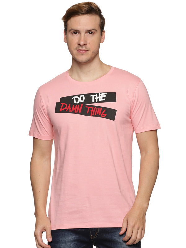 Impackt Men's Front Printed Round Neck T-Shirt