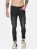 Fashion Black cargo Jeans with stripe tape at side seam