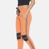 Women Slim Fit Solid Joggers with Side Tape & knee zipper
