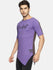 Men Purple & Mauve Colour blocked Round Neck Slim Fit T-Shirt