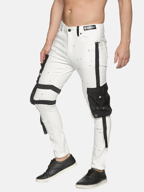 Kultprit Contrast cargo pocket Jeans