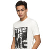 Impackt Men's Front Printed Round Neck White T-Shirt