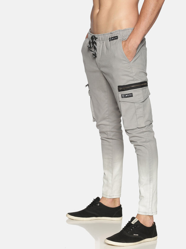Kultprit Men's Trouser With Cargo Pocket & Ombre Wash