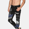 Kultprit Men's Skinny Jeans With Placement Print & Patch