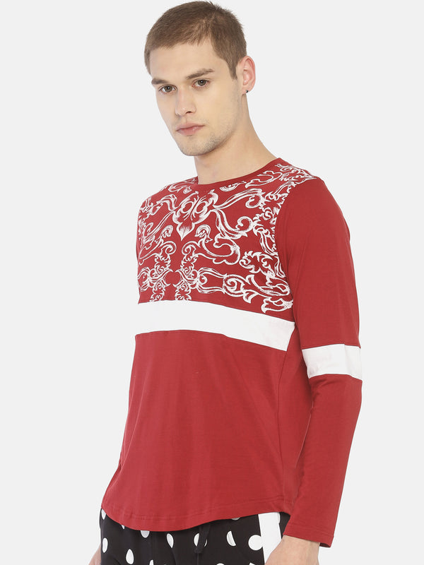 Red printed cut & sew t-shirt
