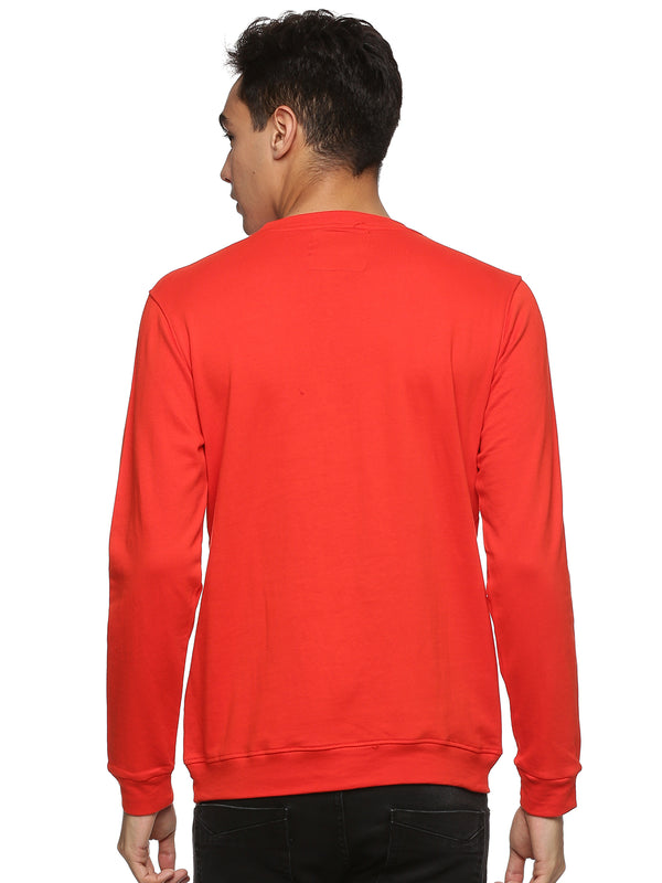 Impackt Men's Full Sleeve Solid Orange Sweatshirt