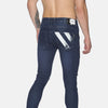 Fashion Dark blue Jeans with print at thigh & back pocket