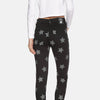 High Waisted Jeans With Dark Faded Wash And Star Print All Over