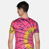 Kultprit Men's Half Sleeve T-Shirt With Tye & Dye and Slogan Print