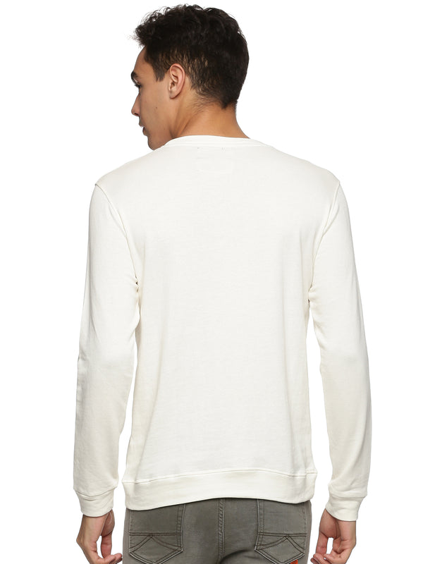 Impackt Men's Full Sleeve Solid Off White Sweatshirt