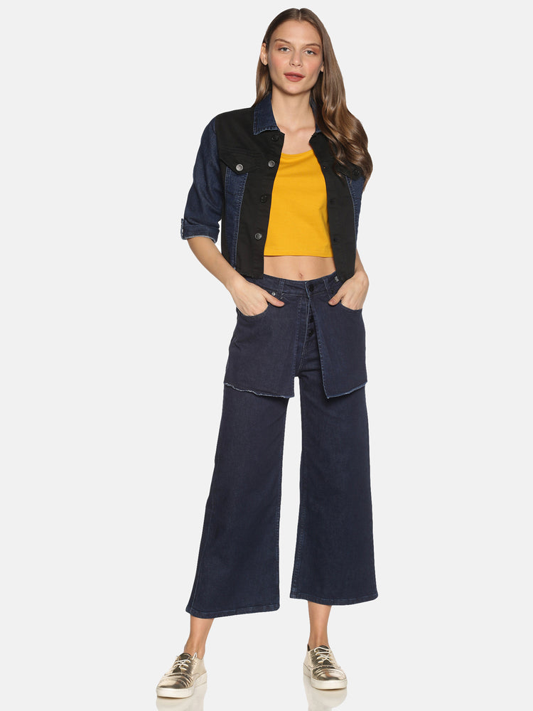 Loose A-Lined Culottes With Skirt Layer Attachment From Waist