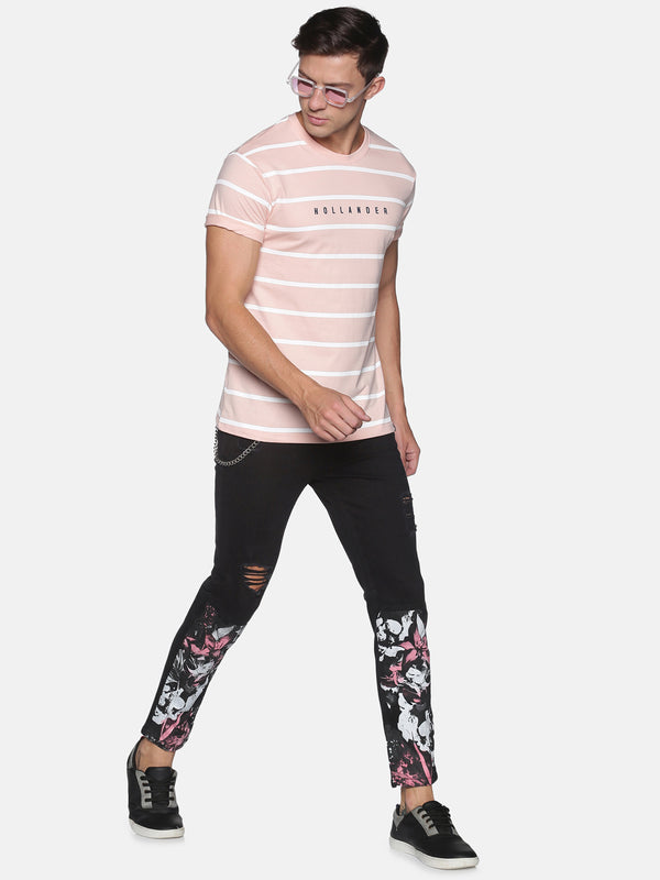 Kultprit Black with White printed patch jeans