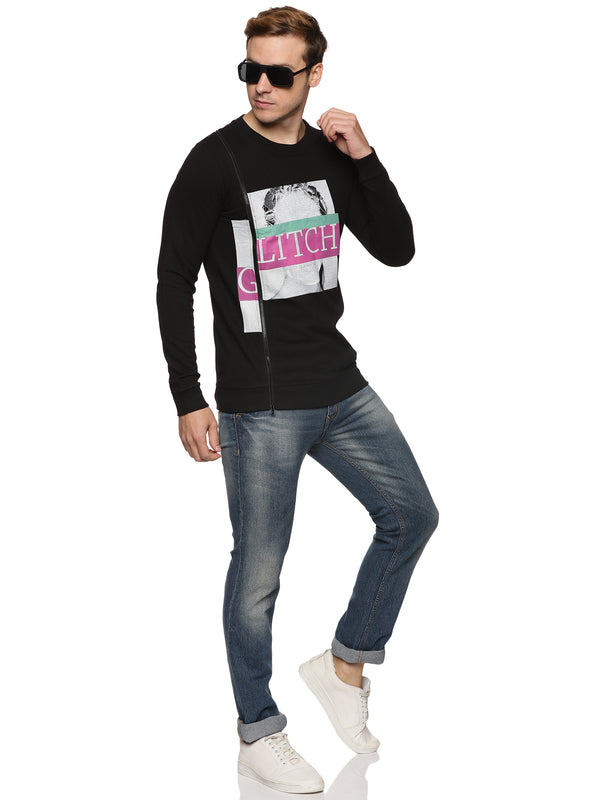 Kultprit Men's Regular Fit Printed Casual Sweatshirt