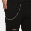 Kultprit Men's Black heavy distress Jeans With Side Chain