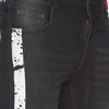 Fashion Black Jeans with Print at front and back pocket