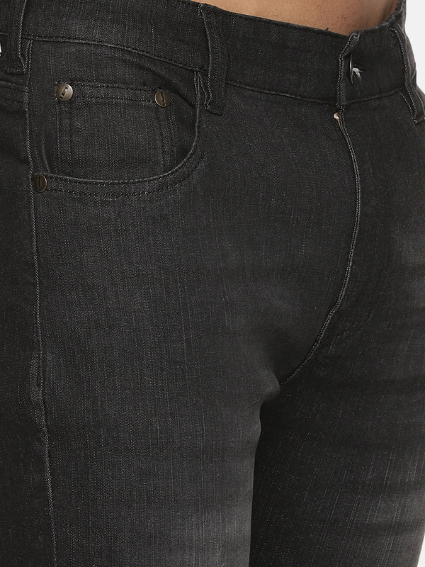 Impackt Men's Basic 5 pocket knee distressed jeans with back pocket embroidery