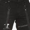 Kultprit hanging belts with knee print jeans