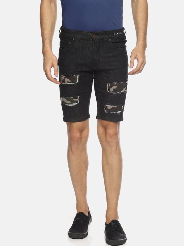 Black Patched Shorts
